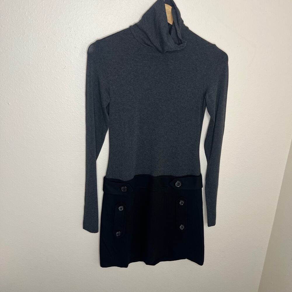 Bailey 44 Dressed Gray Long Sleeve Black Skirt One Pc Small